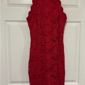Elegant Red Lace Dress